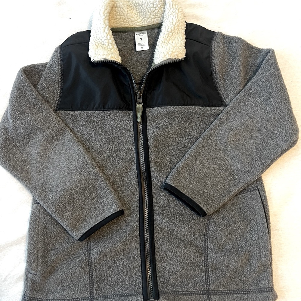 Carter’s Kids grey fleece jacket, size 7